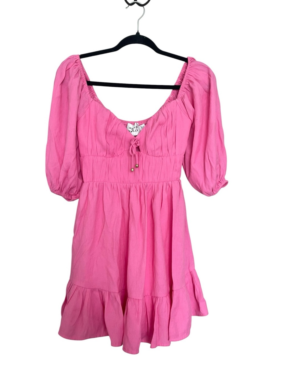 Hello Molly Bright Pink Elastic Scoop Dress